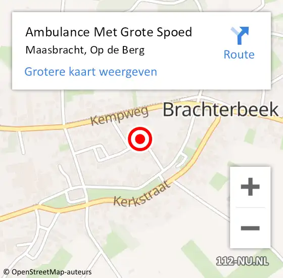 Locatie op kaart van de 112 melding: Ambulance Met Grote Spoed Naar Maasbracht, Op de Berg op 18 januari 2023 13:09