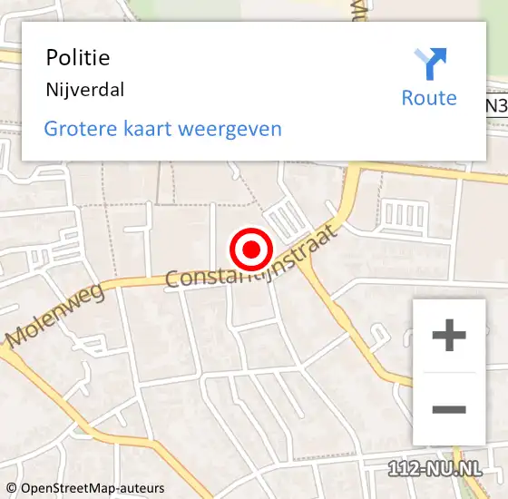 Locatie op kaart van de 112 melding: Politie Nijverdal op 18 januari 2023 14:19