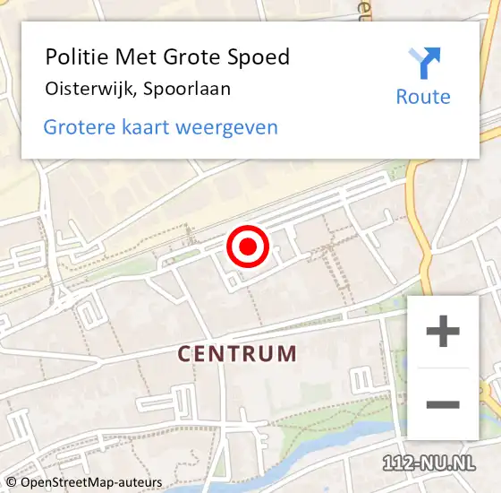 Locatie op kaart van de 112 melding: Politie Met Grote Spoed Naar Oisterwijk, Spoorlaan op 18 januari 2023 14:49