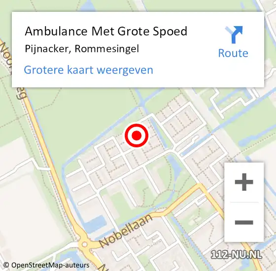 Locatie op kaart van de 112 melding: Ambulance Met Grote Spoed Naar Pijnacker, Rommesingel op 18 januari 2023 14:58