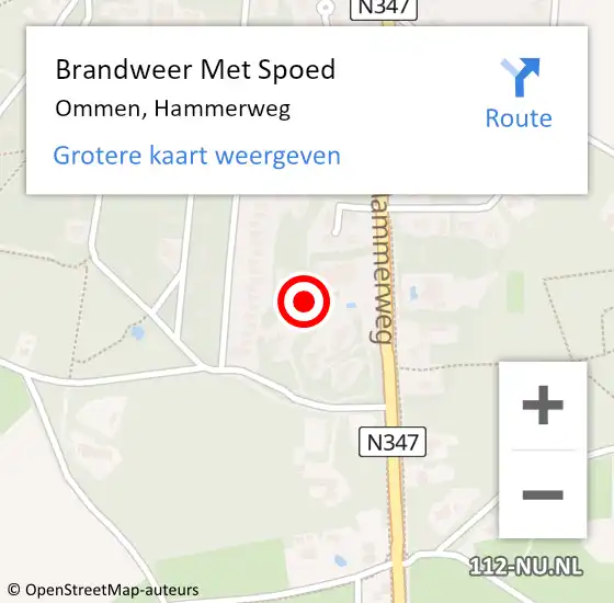 Locatie op kaart van de 112 melding: Brandweer Met Spoed Naar Ommen, Hammerweg op 18 januari 2023 15:35