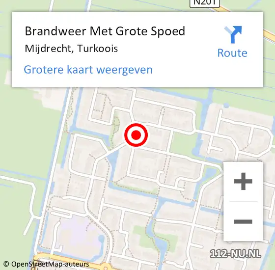 Locatie op kaart van de 112 melding: Brandweer Met Grote Spoed Naar Mijdrecht, Turkoois op 18 januari 2023 16:09