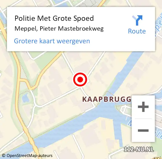 Locatie op kaart van de 112 melding: Politie Met Grote Spoed Naar Meppel, Pieter Mastebroekweg op 18 januari 2023 16:12