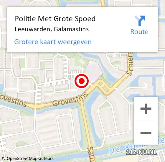 Locatie op kaart van de 112 melding: Politie Met Grote Spoed Naar Leeuwarden, Galamastins op 18 januari 2023 16:20