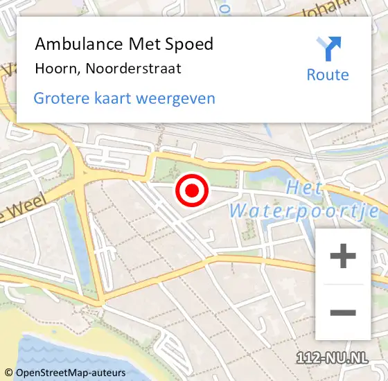 Locatie op kaart van de 112 melding: Ambulance Met Spoed Naar Hoorn, Noorderstraat op 18 januari 2023 17:00