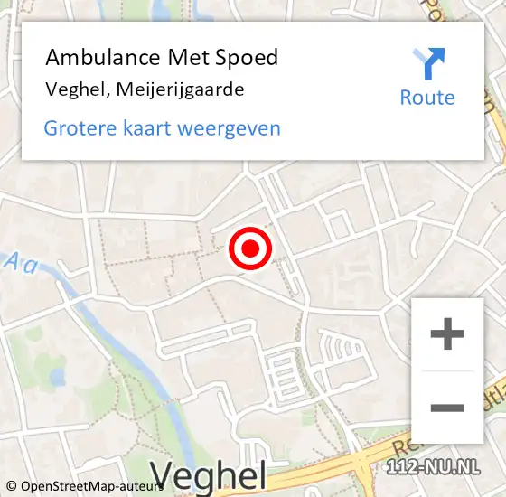 Locatie op kaart van de 112 melding: Ambulance Met Spoed Naar Veghel, Meijerijgaarde op 12 augustus 2014 15:57