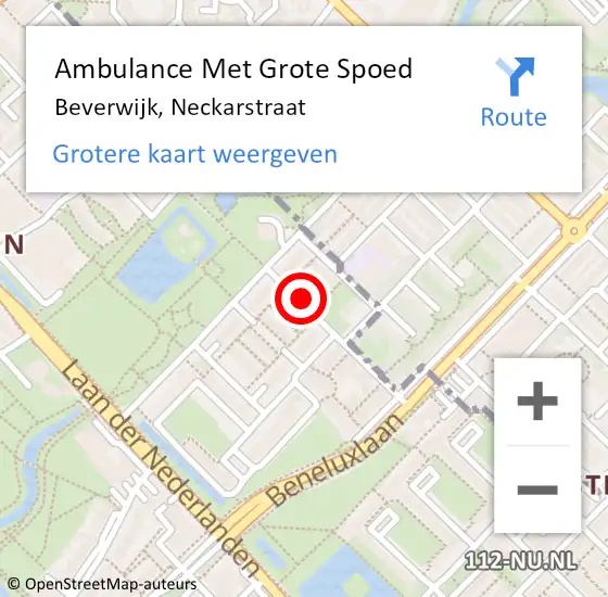 Locatie op kaart van de 112 melding: Ambulance Met Grote Spoed Naar Beverwijk, Neckarstraat op 18 januari 2023 18:45