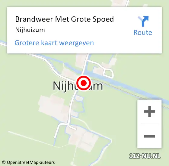 Locatie op kaart van de 112 melding: Brandweer Met Grote Spoed Naar Nijhuizum op 12 augustus 2014 16:01