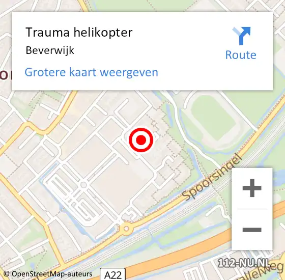 Locatie op kaart van de 112 melding: Trauma helikopter Beverwijk op 18 januari 2023 19:21