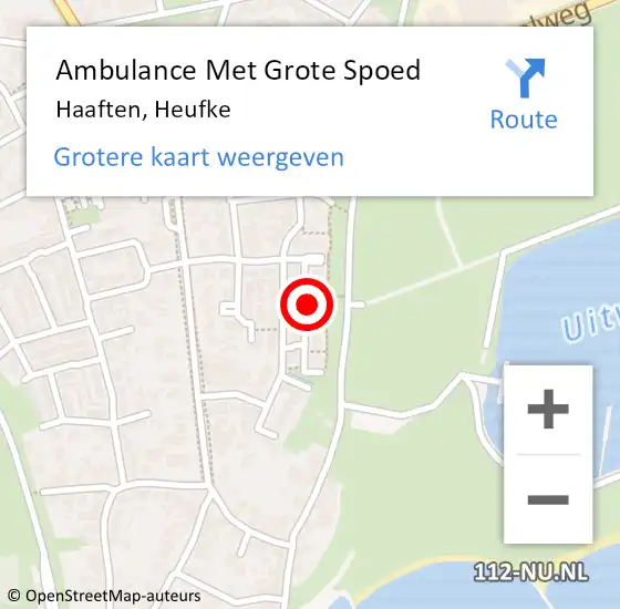 Locatie op kaart van de 112 melding: Ambulance Met Grote Spoed Naar Haaften, Heufke op 18 januari 2023 19:58