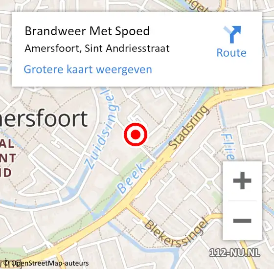 Locatie op kaart van de 112 melding: Brandweer Met Spoed Naar Amersfoort, Sint Andriesstraat op 18 januari 2023 20:03