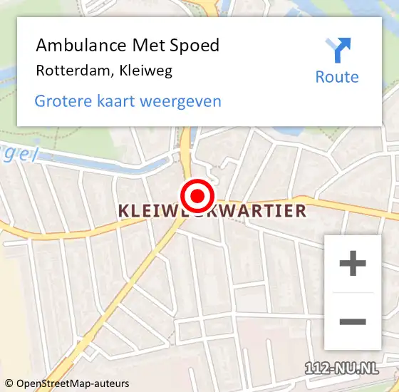 Locatie op kaart van de 112 melding: Ambulance Met Spoed Naar Rotterdam, Kleiweg op 18 januari 2023 20:04