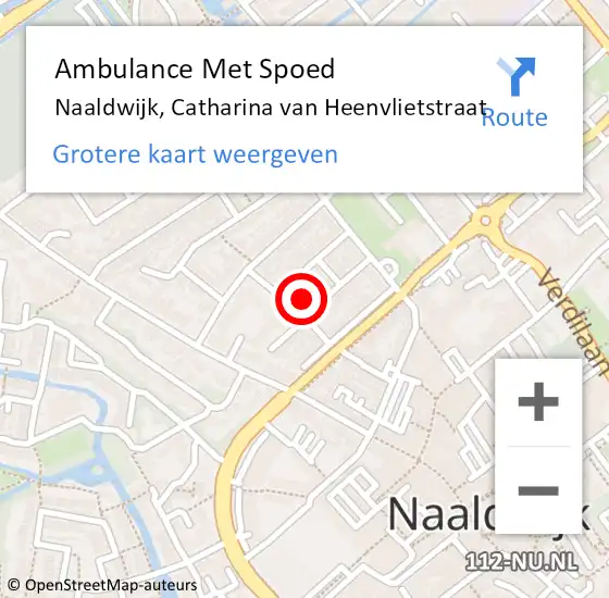 Locatie op kaart van de 112 melding: Ambulance Met Spoed Naar Naaldwijk, Catharina van Heenvlietstraat op 18 januari 2023 20:11