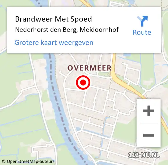 Locatie op kaart van de 112 melding: Brandweer Met Spoed Naar Nederhorst den Berg, Meidoornhof op 18 januari 2023 20:30