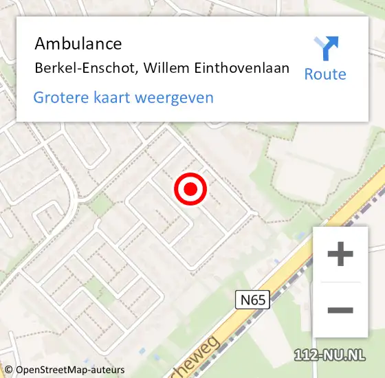 Locatie op kaart van de 112 melding: Ambulance Berkel-Enschot, Willem Einthovenlaan op 11 oktober 2013 11:34