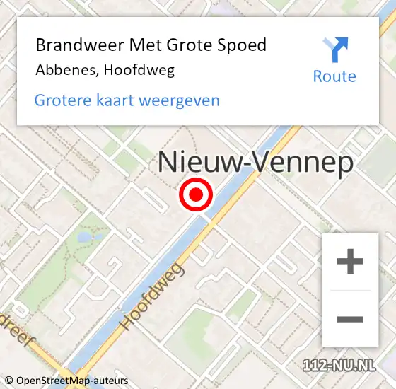 Locatie op kaart van de 112 melding: Brandweer Met Grote Spoed Naar Abbenes, Hoofdweg op 18 januari 2023 20:38