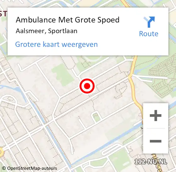 Locatie op kaart van de 112 melding: Ambulance Met Grote Spoed Naar Aalsmeer, Sportlaan op 18 januari 2023 20:44