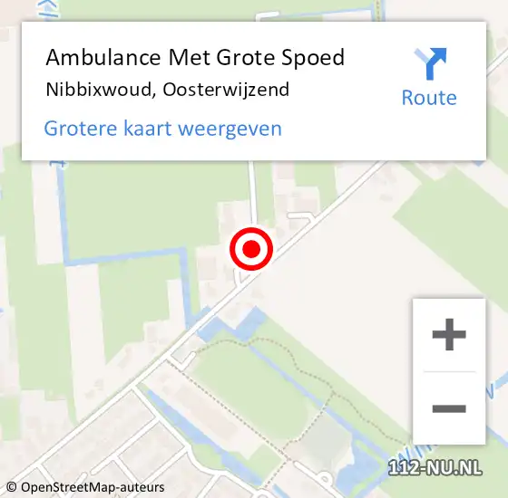 Locatie op kaart van de 112 melding: Ambulance Met Grote Spoed Naar Nibbixwoud, Oosterwijzend op 18 januari 2023 20:57