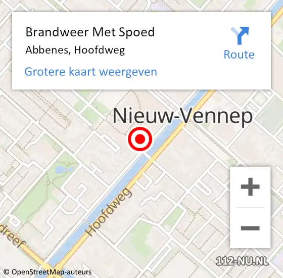 Locatie op kaart van de 112 melding: Brandweer Met Spoed Naar Abbenes, Hoofdweg op 18 januari 2023 21:14