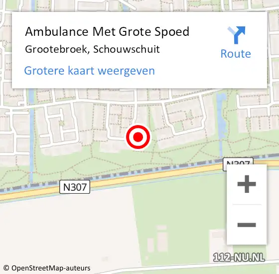 Locatie op kaart van de 112 melding: Ambulance Met Grote Spoed Naar Grootebroek, Schouwschuit op 18 januari 2023 21:17