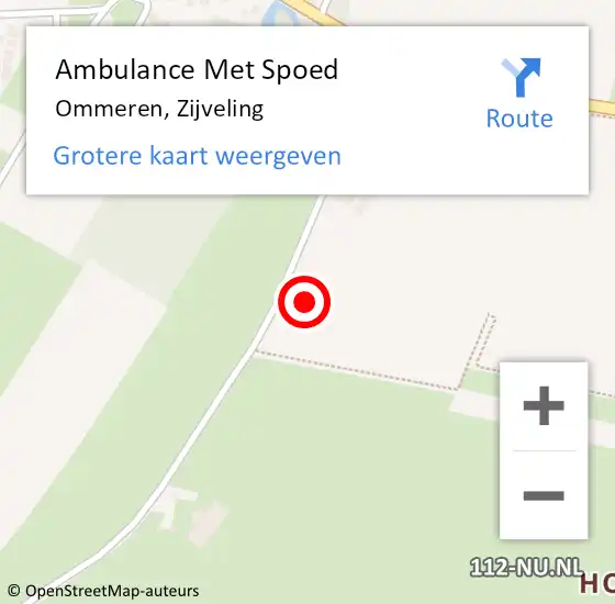 Locatie op kaart van de 112 melding: Ambulance Met Spoed Naar Ommeren, Zijveling op 18 januari 2023 22:03