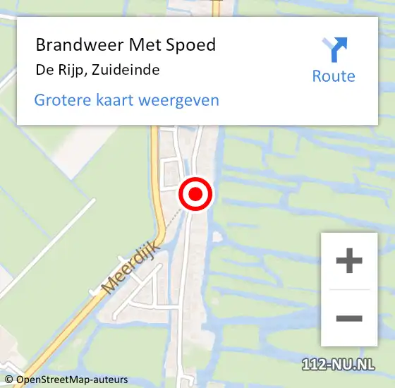 Locatie op kaart van de 112 melding: Brandweer Met Spoed Naar De Rijp, Zuideinde op 18 januari 2023 23:41