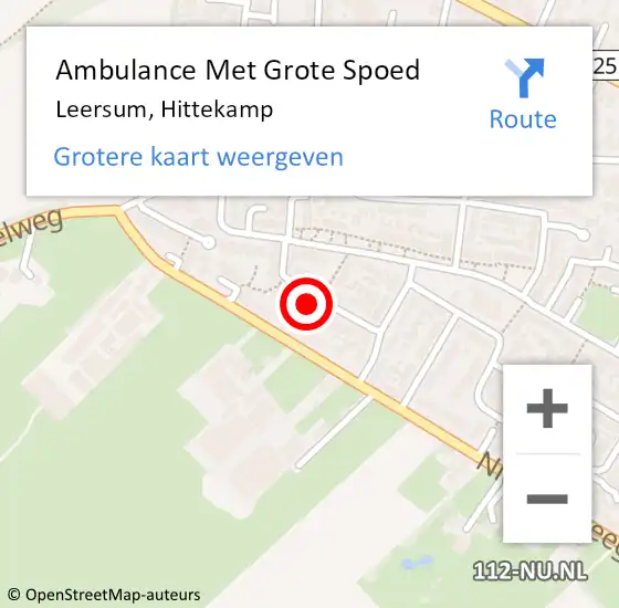 Locatie op kaart van de 112 melding: Ambulance Met Grote Spoed Naar Leersum, Hittekamp op 19 januari 2023 00:40