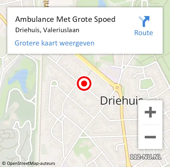 Locatie op kaart van de 112 melding: Ambulance Met Grote Spoed Naar Driehuis, Valeriuslaan op 19 januari 2023 02:34