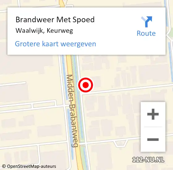 Locatie op kaart van de 112 melding: Brandweer Met Spoed Naar Waalwijk, Keurweg op 19 januari 2023 03:37