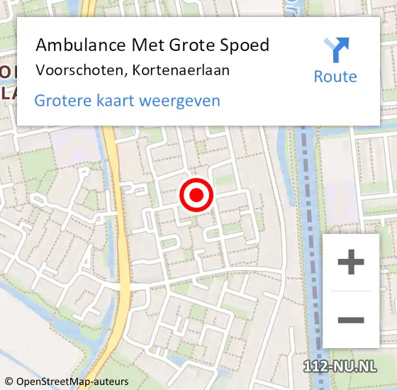 Locatie op kaart van de 112 melding: Ambulance Met Grote Spoed Naar Voorschoten, Kortenaerlaan op 19 januari 2023 03:48