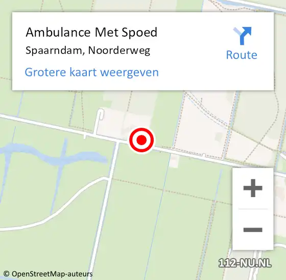 Locatie op kaart van de 112 melding: Ambulance Met Spoed Naar Spaarndam, Noorderweg op 19 januari 2023 06:29