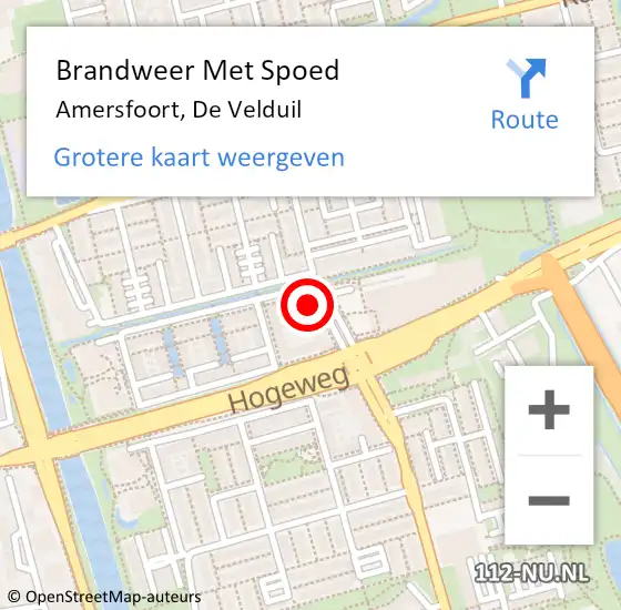 Locatie op kaart van de 112 melding: Brandweer Met Spoed Naar Amersfoort, De Velduil op 19 januari 2023 06:43