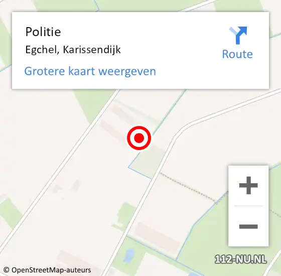 Locatie op kaart van de 112 melding: Politie Egchel, Karissendijk op 19 januari 2023 07:00