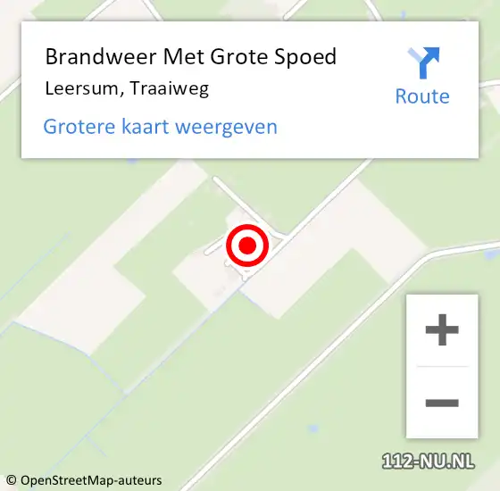 Locatie op kaart van de 112 melding: Brandweer Met Grote Spoed Naar Leersum, Traaiweg op 19 januari 2023 07:24