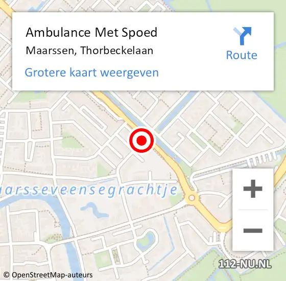 Locatie op kaart van de 112 melding: Ambulance Met Spoed Naar Maarssen, Thorbeckelaan op 12 augustus 2014 16:34