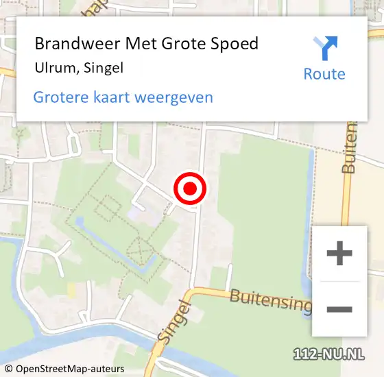 Locatie op kaart van de 112 melding: Brandweer Met Grote Spoed Naar Ulrum, Singel op 19 januari 2023 07:56