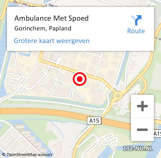 Locatie op kaart van de 112 melding: Ambulance Met Spoed Naar Gorinchem, Papland op 19 januari 2023 08:28