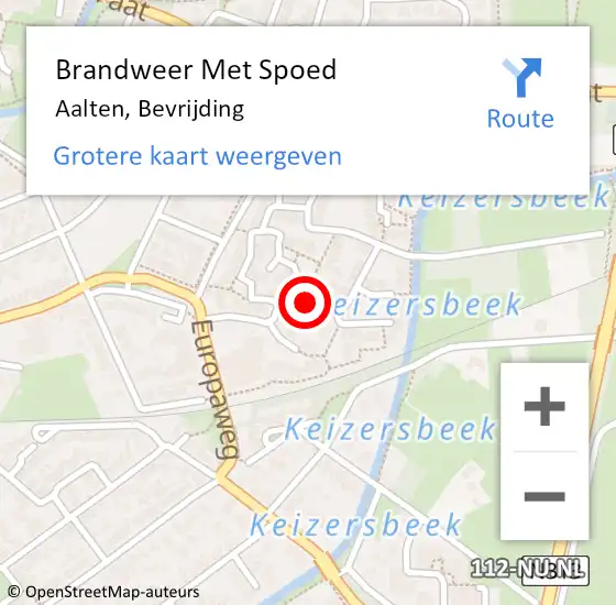 Locatie op kaart van de 112 melding: Brandweer Met Spoed Naar Aalten, Bevrijding op 12 augustus 2014 16:42