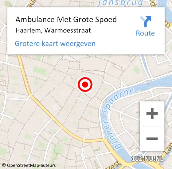 Locatie op kaart van de 112 melding: Ambulance Met Grote Spoed Naar Haarlem, Warmoesstraat op 19 januari 2023 09:20