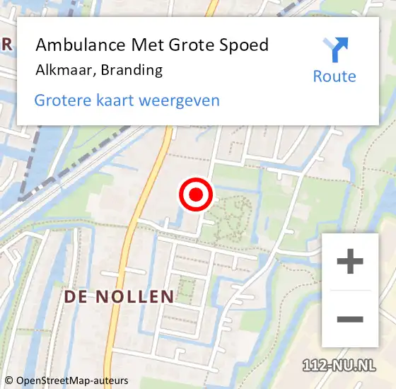 Locatie op kaart van de 112 melding: Ambulance Met Grote Spoed Naar Alkmaar, Branding op 19 januari 2023 09:40