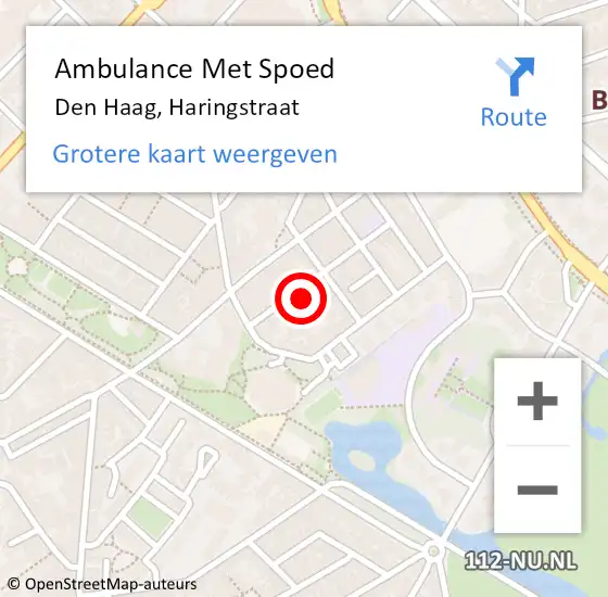 Locatie op kaart van de 112 melding: Ambulance Met Spoed Naar Den Haag, Haringstraat op 19 januari 2023 10:00