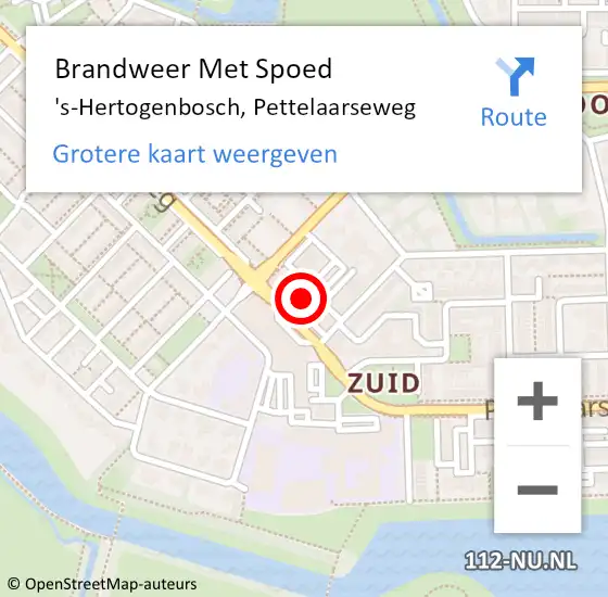 Locatie op kaart van de 112 melding: Brandweer Met Spoed Naar 's-Hertogenbosch, Pettelaarseweg op 19 januari 2023 10:02
