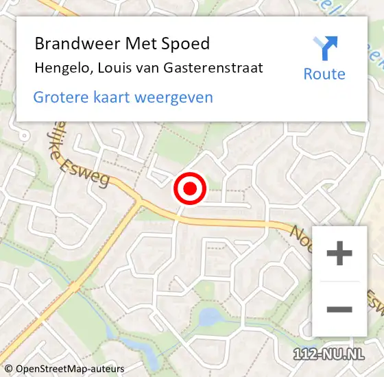 Locatie op kaart van de 112 melding: Brandweer Met Spoed Naar Hengelo, Louis van Gasterenstraat op 19 januari 2023 10:14