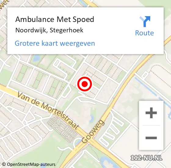 Locatie op kaart van de 112 melding: Ambulance Met Spoed Naar Noordwijk, Stegerhoek op 19 januari 2023 11:02