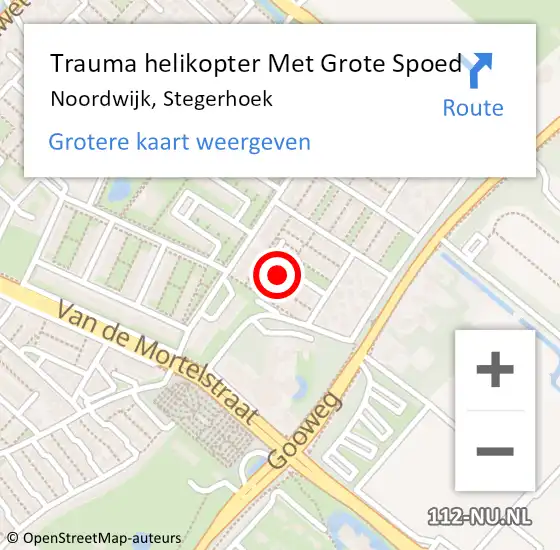 Locatie op kaart van de 112 melding: Trauma helikopter Met Grote Spoed Naar Noordwijk, Stegerhoek op 19 januari 2023 11:07