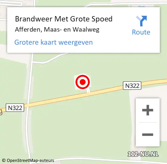 Locatie op kaart van de 112 melding: Brandweer Met Grote Spoed Naar Afferden, Maas- en Waalweg op 19 januari 2023 12:07