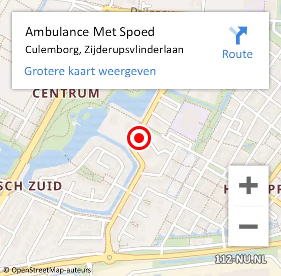 Locatie op kaart van de 112 melding: Ambulance Met Spoed Naar Culemborg, Zijderupsvlinderlaan op 19 januari 2023 12:59