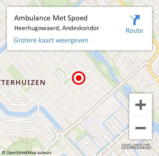 Locatie op kaart van de 112 melding: Ambulance Met Spoed Naar Heerhugowaard, Andeskondor op 19 januari 2023 13:15