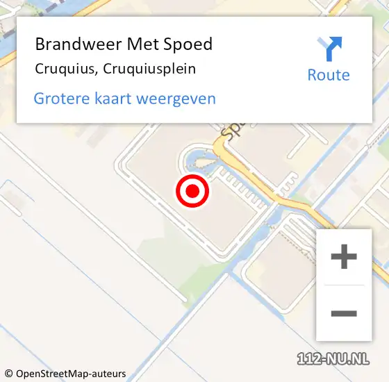 Locatie op kaart van de 112 melding: Brandweer Met Spoed Naar Cruquius, Cruquiusplein op 19 januari 2023 13:46