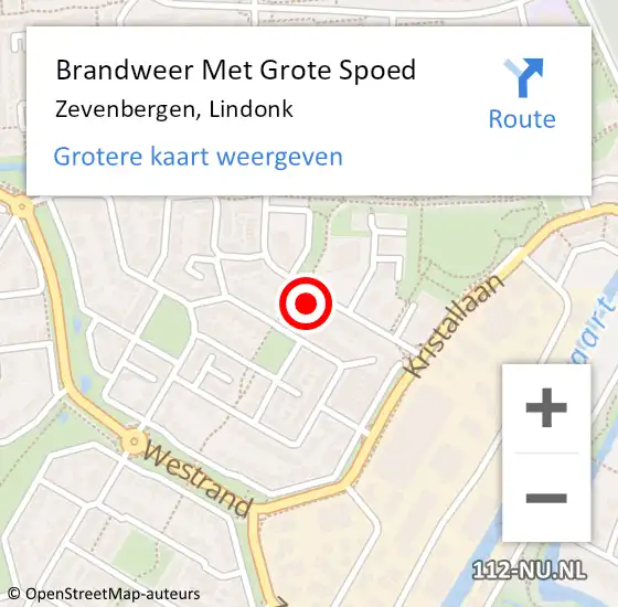 Locatie op kaart van de 112 melding: Brandweer Met Grote Spoed Naar Zevenbergen, Lindonk op 19 januari 2023 14:24